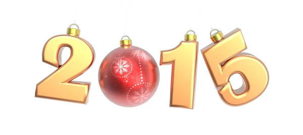 Nuevo año 2015 con bola de Navidad —  Fotos de Stock