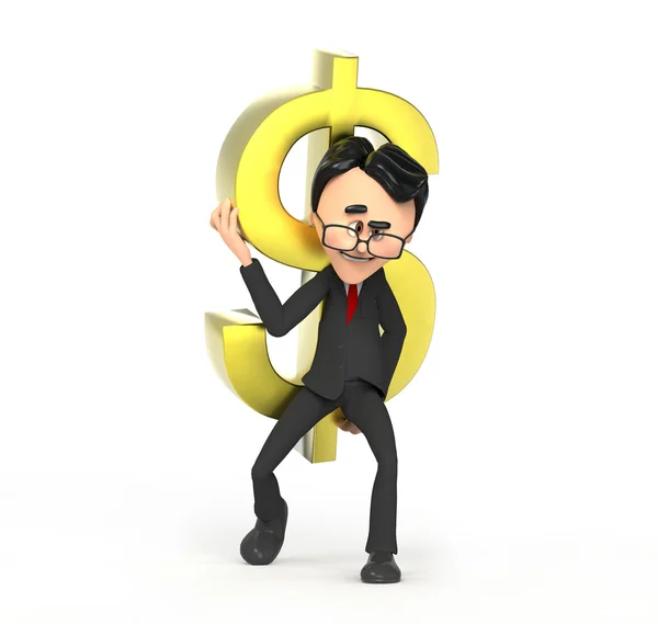 Businessman submissive to the money — Stock Photo, Image