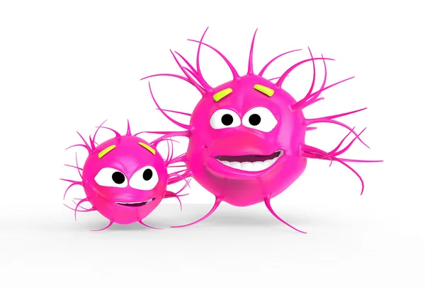 3d image of two bacteria smiling — Stock Photo, Image