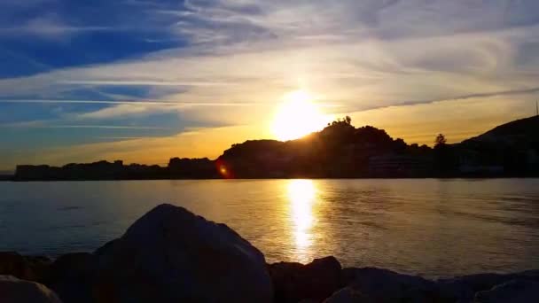 Coast at sunset Málaga Spain — Stock video