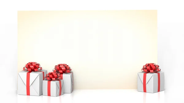 Greeting card with gifts — Stock Photo, Image