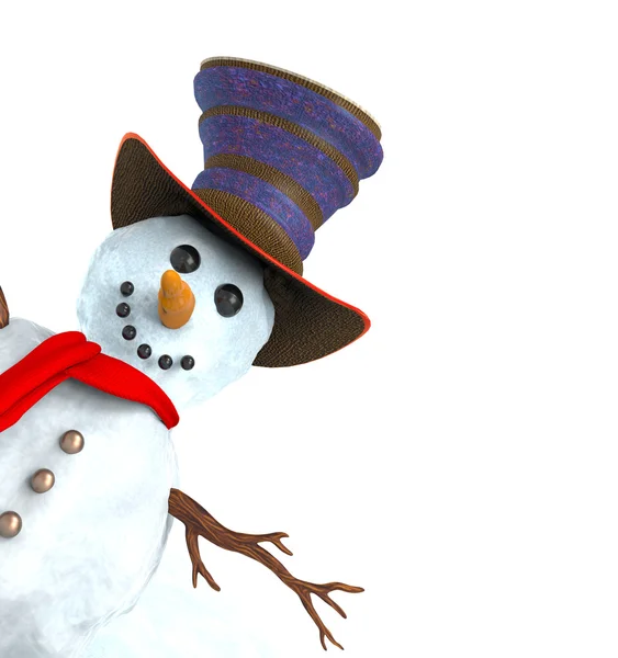 Christmas snowman schattig — Stockfoto