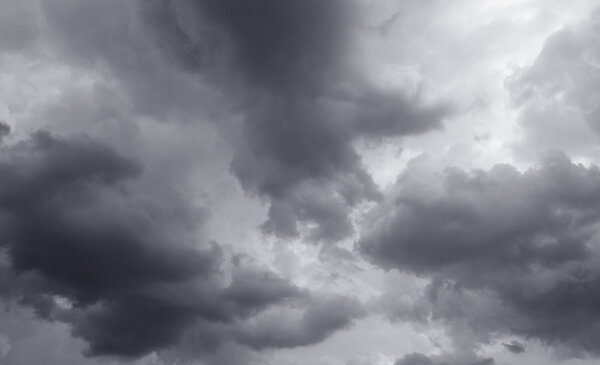 Cloudy sky over horizon.