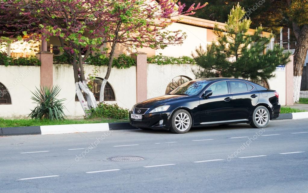 SOCHI, RUSSIA - APRIL 29, 2016: Lexus is 250 parked in the streets of Sochi. Lexusi is among the best-selling luxury japanese automobiles in the world.
