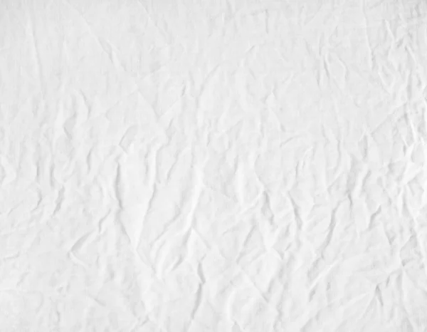 Alta foto detalhada de tela de tecido branco amassado. — Fotografia de Stock