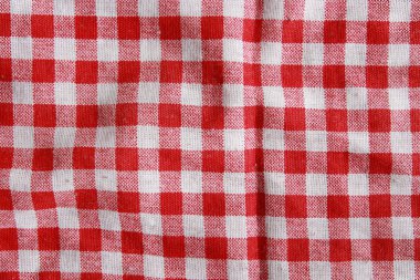 doku, kırmızı ve beyaz kareli Piknik battaniyesi.