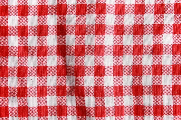 Texture of a red linen picnic blanket. — Stock Photo, Image