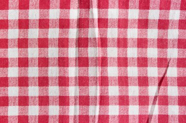 doku, kırmızı ve beyaz kareli Piknik battaniyesi.