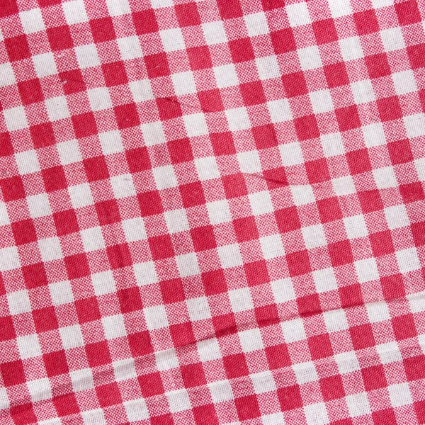 Red linen crumpled tablecloth. — Stock Photo, Image