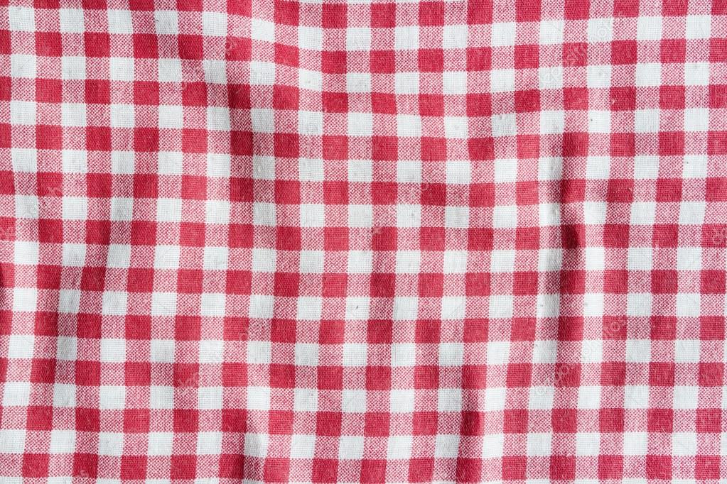 texture d'une nappe à carreaux rouge et blanc — photographie