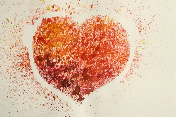 Akvarell szív, régi képeslap-stilizált. — Stock Fotó