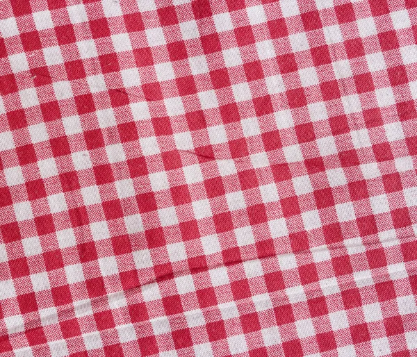 Red linen tablecloth background. — Stock Photo, Image