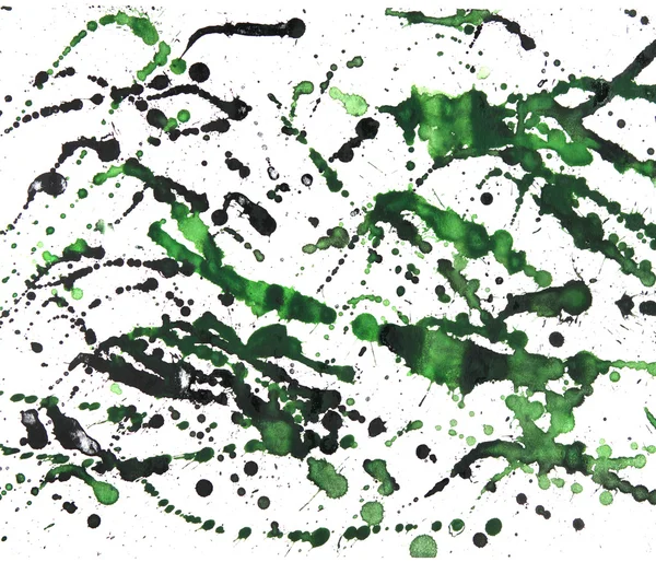 Зеленые акварельные пятна на белом, изолированные . — стоковое фото
