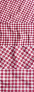 Kırmızı ve beyaz piknik masa örtüsü doku.