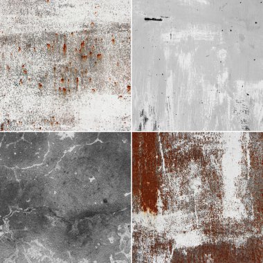 Dört paslı arka planlar ve beton duvar doku.