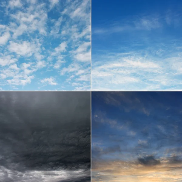 Four images of different beautiful sky. — Stock Photo, Image