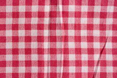 Kırmızı piknik masa örtüsü arka plan.