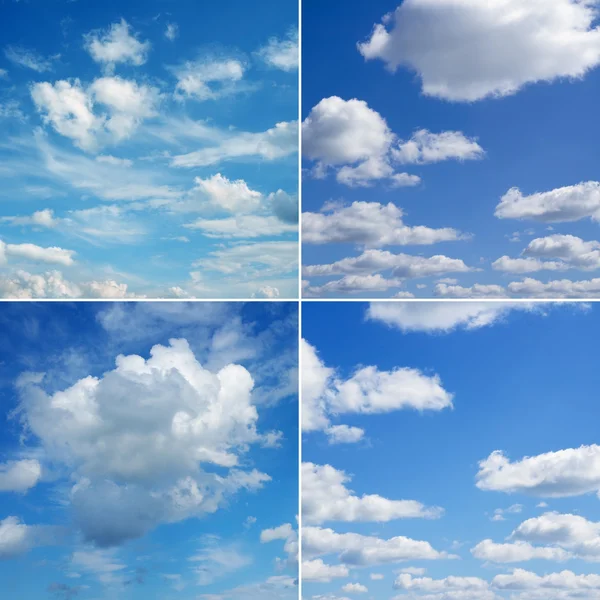 Quattro immagini di un bellissimo paesaggio nuvoloso all'orizzonte . — Foto Stock