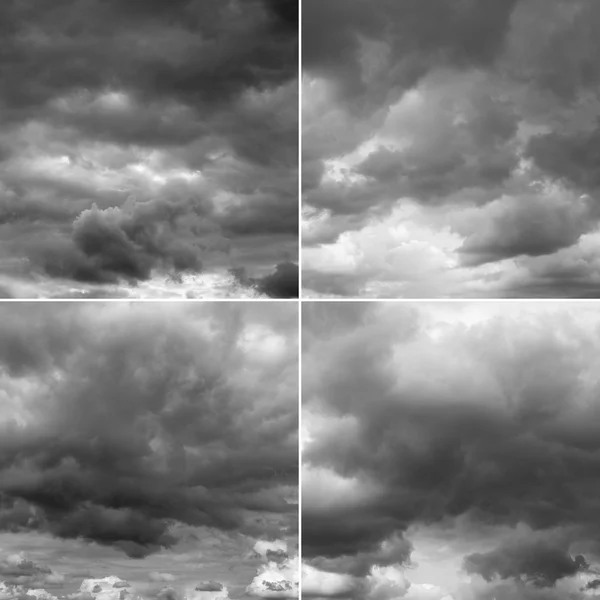 Four images of thunderclouds. — Stock Photo, Image