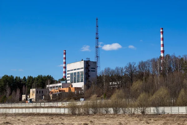Vista Los Edificios Industriales Territorio Central Nuclear Obninsk Primera Central — Foto de Stock