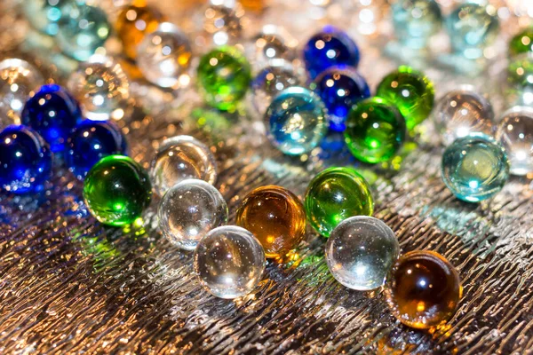 Multicolored Glass Balls Decor Close — Foto de Stock