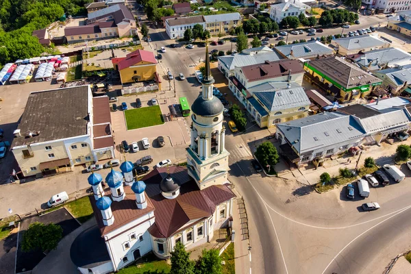 Katedrála Zvěstování Centrálním Náměstí Města Borovska Panoramatický Letecký Pohled Borovsk — Stock fotografie