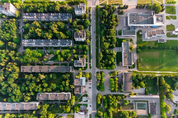 Urban Building Roads Trees Aerial View — Stock Photo, Image