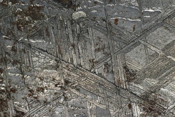 Muonionalusta Meteoritinin Yüzeyi Asite Oyulmuş Widmanstetten Desenli Makro Telifsiz Stok Fotoğraflar