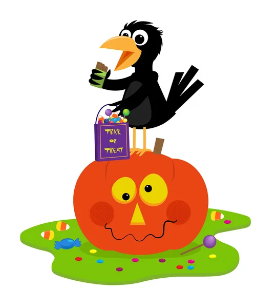 Corbeau Trick or Treat — Image vectorielle