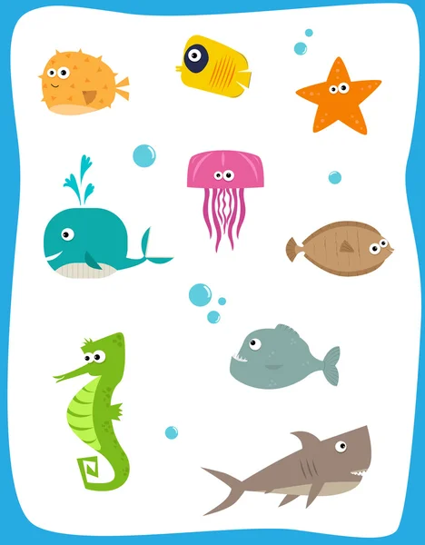 Sea Creatures — Stock Vector