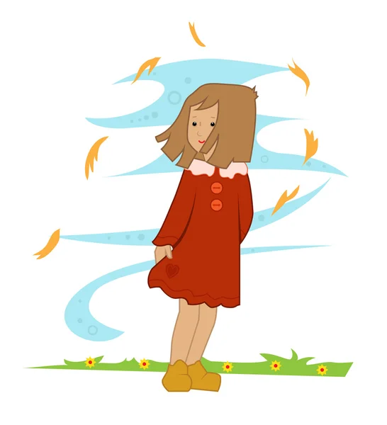 Autumn Girl — Stock Vector