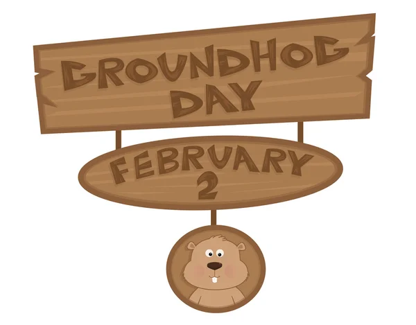 Groundhog Day Sign — Stock Vector