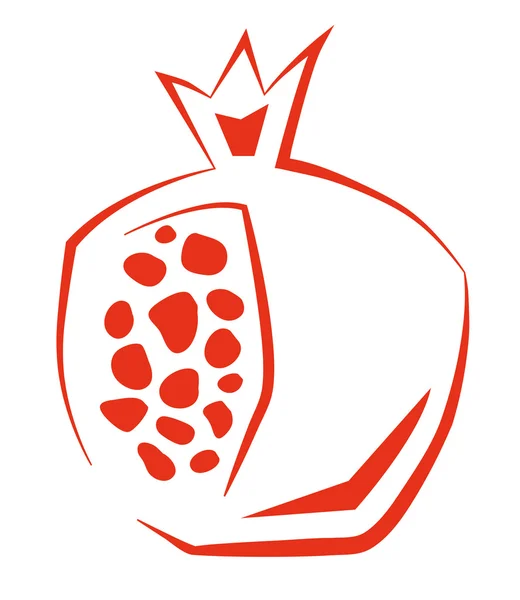 Gestileerde granaatappel — Stockvector