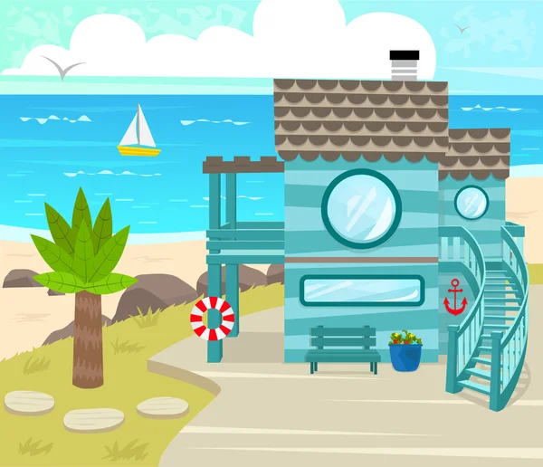Maison de plage — Image vectorielle
