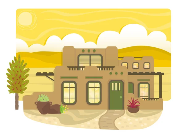 Casa in stile Pueblo — Vettoriale Stock