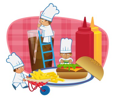 Şefler Burger yapmak