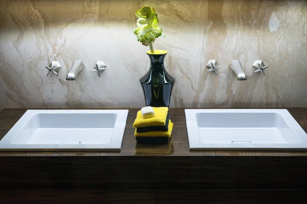 Luxury Double Sinks — Stock Photo, Image