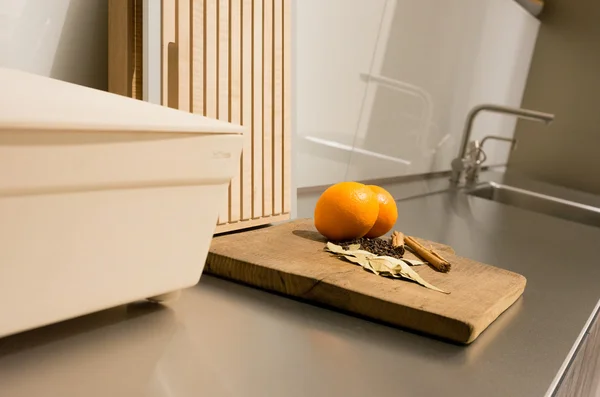 Stainless Steel Kitchen Counter — Stock Photo, Image