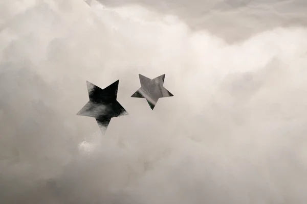 실버 별 흰 구름 — 스톡 사진