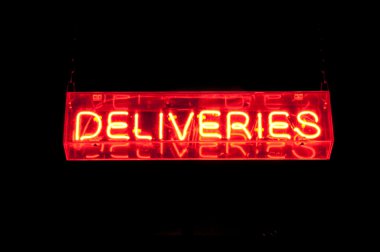 Neon Deliveries Sign clipart