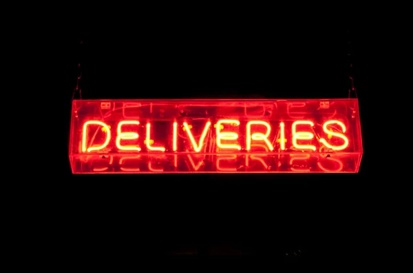 Neon Deliveries Sign — Stock Photo, Image