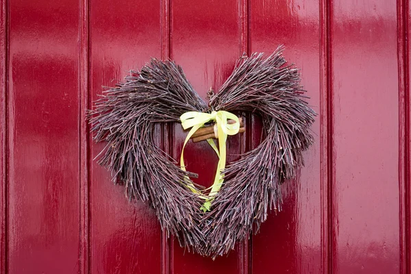 Decoração da porta do coração — Fotografia de Stock