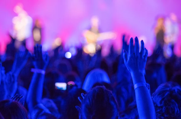 Concierto de manos levantadas — Foto de Stock