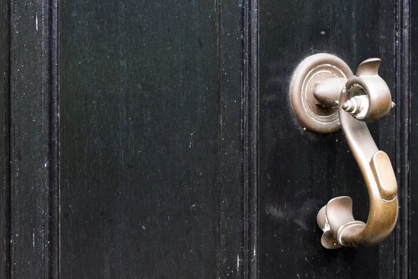 Black Door with Handle — Stock Photo, Image