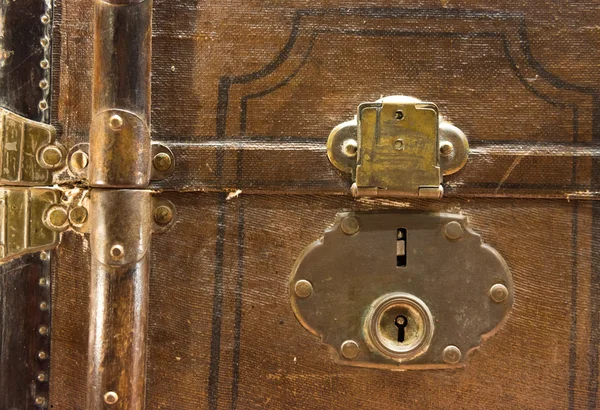 Old Brown Trunk Lock — Stock Photo, Image