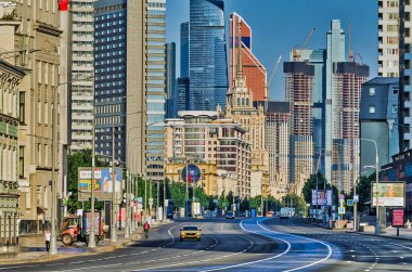 Sabah trafiği Noviy Arbat Bulvarı, Mosocw
