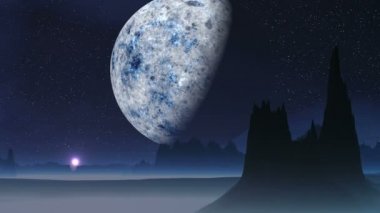 Uzaylı bir gezegende gündoğumu