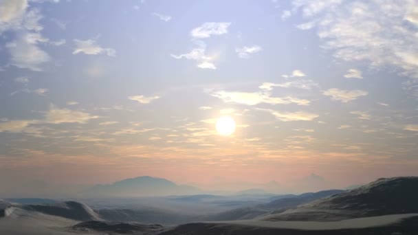 Pôr do sol de verão sobre o vale — Vídeo de Stock