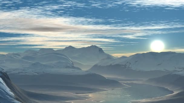 Crépuscule coloré dans les montagnes — Video