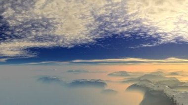 Günbatımı puslu vahşi doğada